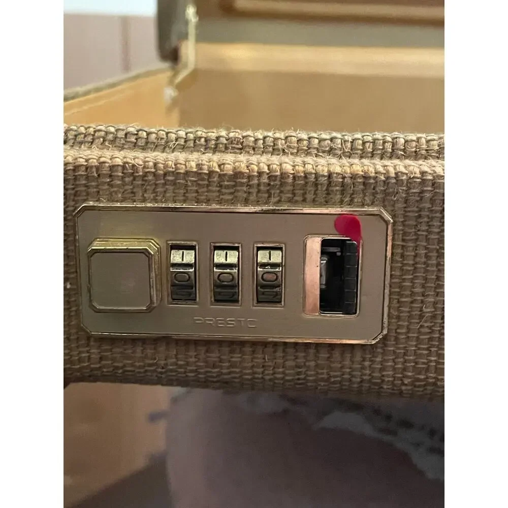 Ricardo Beverly Hills Vintage Tan Canvas & Leather Briefcase